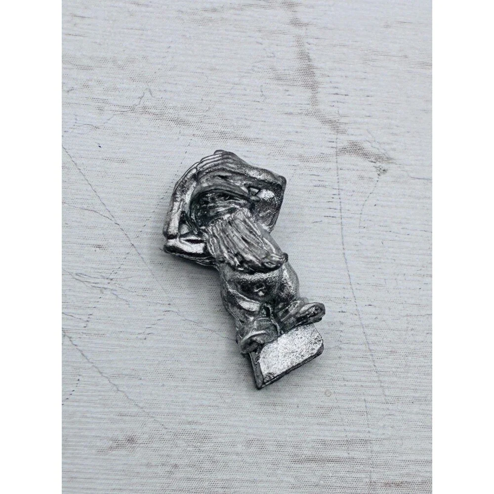 Vintage Metal Gnome Figurine Miniature Tabletop Gaming Wizard Dwarf Unpainted